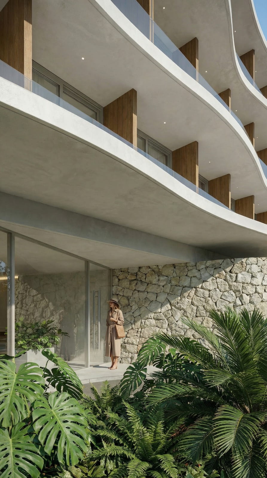 Facade perspective of Costa Niemeyer buildings